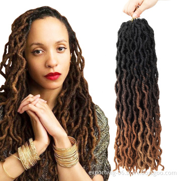 Factory Sale Gypsy Locs Hair Pre-looped Brown Colorful Wave Dreadlocks Synthetic Crochet Gypsy Hair Extension